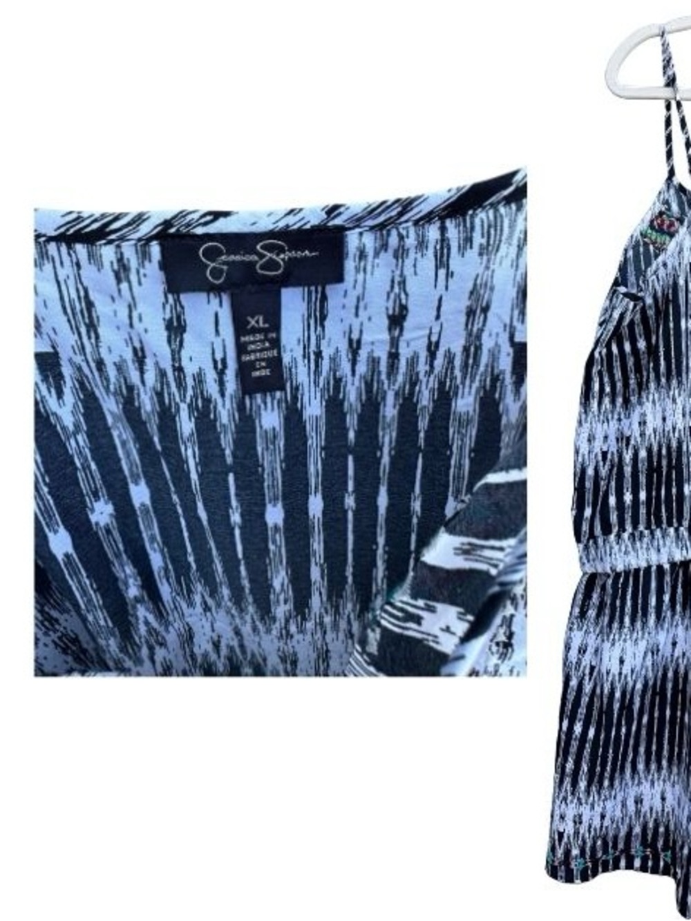 Jessica Simpson Black & White Graphic One-Piece Bodysuit